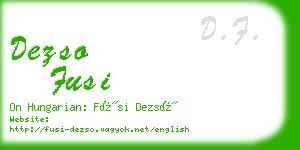 dezso fusi business card